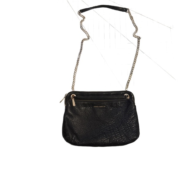 Vince Camuto Lizel Convertible Leather Black Textured Shoulder/Crossbody Bag - Picture 3 of 16